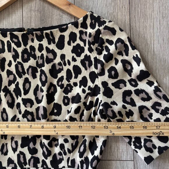Kate Spade Leopard Print Half Sleeve Fit and Flare Dress Size 0 - Picture 6 of 11